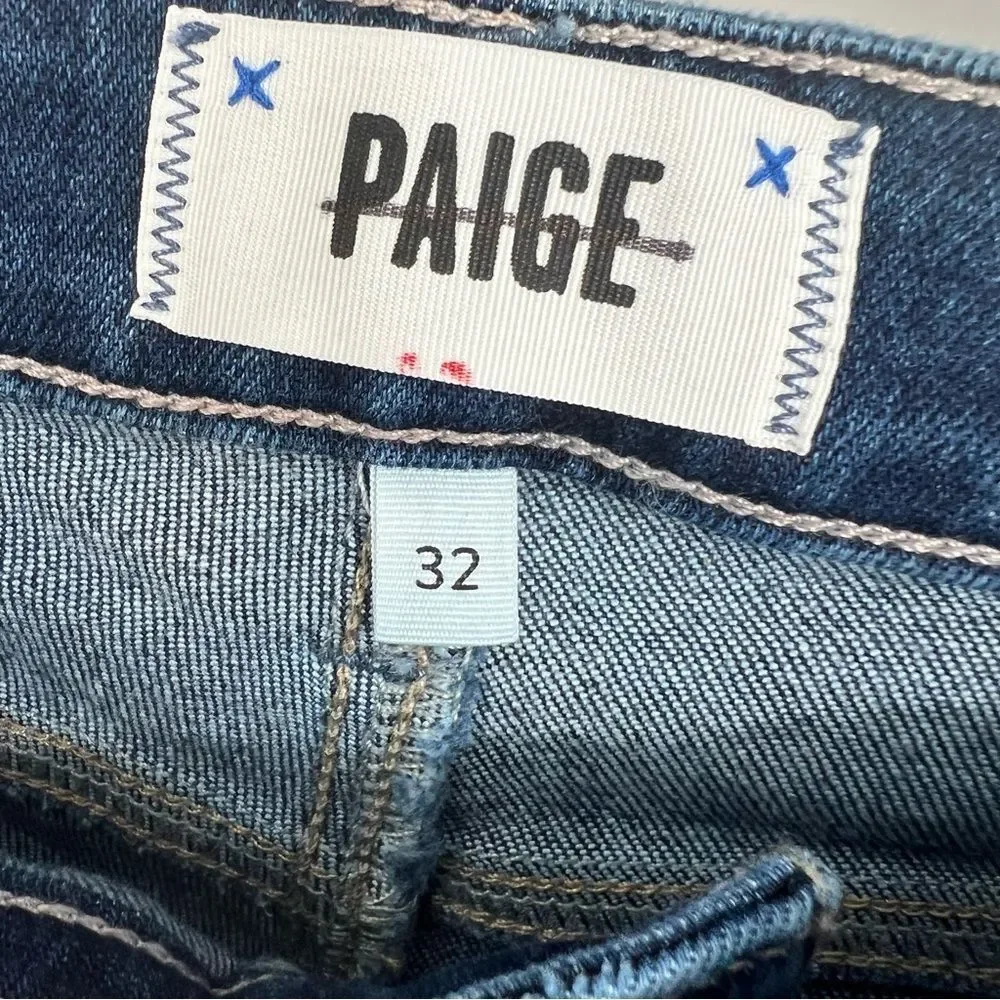 PAIGE Genevieve Dark Blue Flare Jeans,like New, sz 32 - Picture 9 of 12